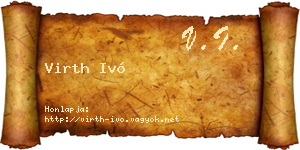 Virth Ivó névjegykártya